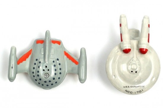 Enterprise & Romulan Warbird Salt & Pepper Shakers
