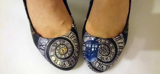 Gorgeous Hand-Painted TARDIS Shoes