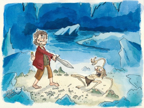 Jullian's watercolor painting of The Hobbit: An Unexpected Journey