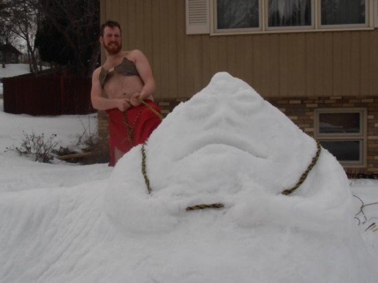 Jabba The Snow Man and, um, Leia