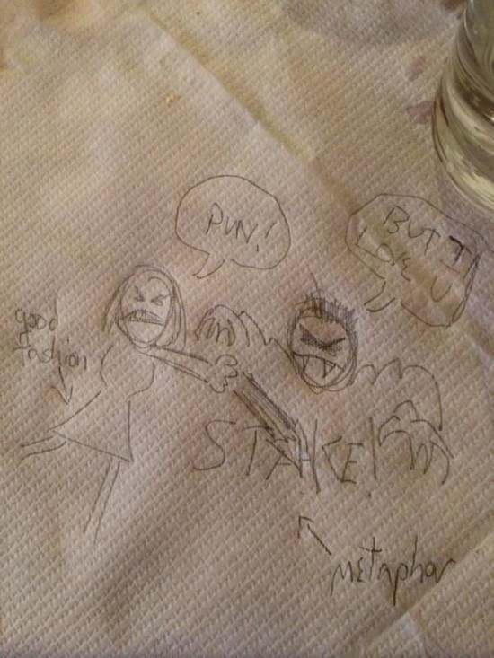 Joss Whedon Brings Back Buffy (On A Napkin)