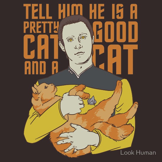 Data And His Cat Spot T-Shirt