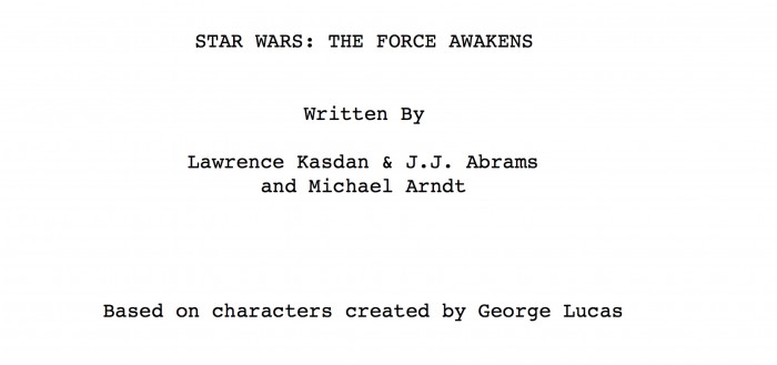 star wars: the force awakens screenplay