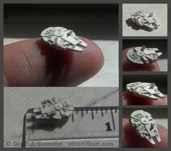 Tiny Half-Inch Papercraft Millennium Falcon