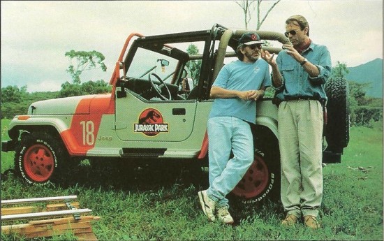 Steven Spielberg Directing on the set of Jurassic Park