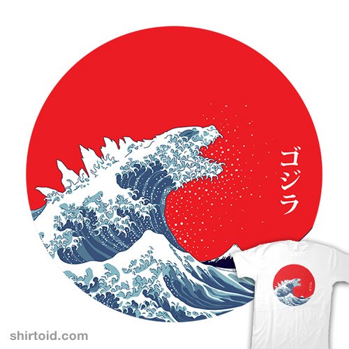 Hokusai Gojira t-shirt