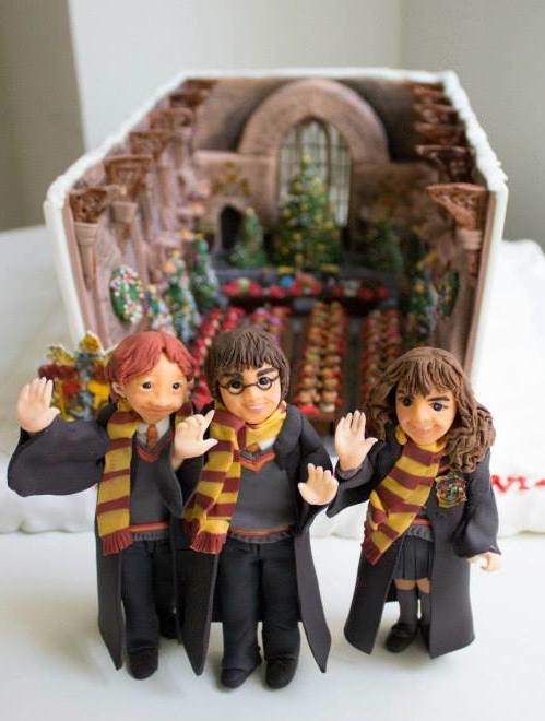 Hogwarts at Christmas gingerbread house