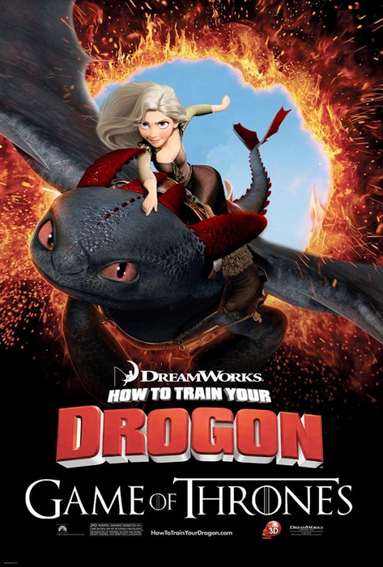 How To Train Your Drogon, Mashup Movie Poster Reimagines 'Game of Thrones' as an Animated Film