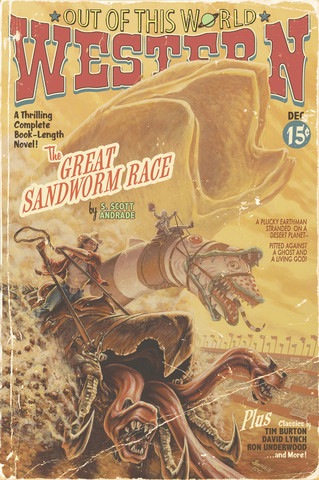 Stephen Andrade "The Great Sandworm Race (Vintage Pulp Edition)" Print
