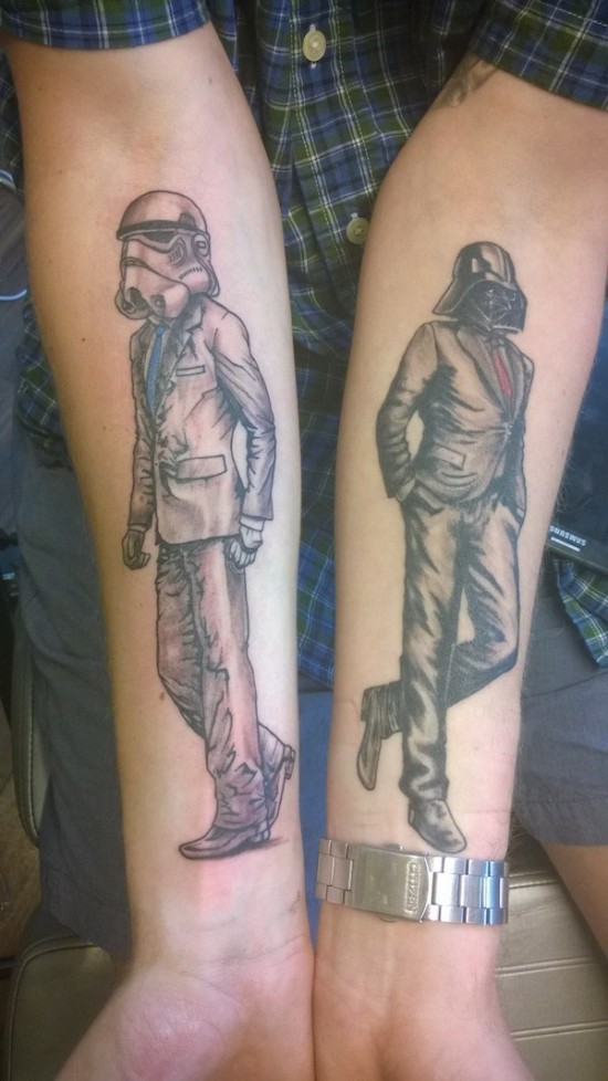 Vader And A Stormtrooper In Suits tattoos
