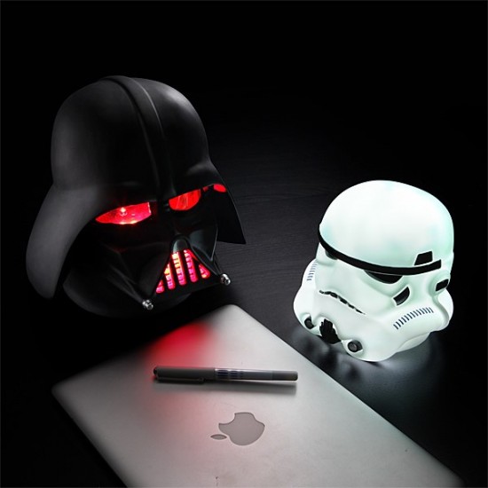 Darth Vader And Stormtrooper Head-Shaped Lamps