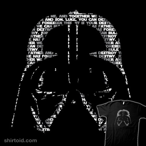 Typographic Lord Vader t-shirt