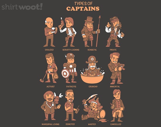 Types of Captains t-shirt