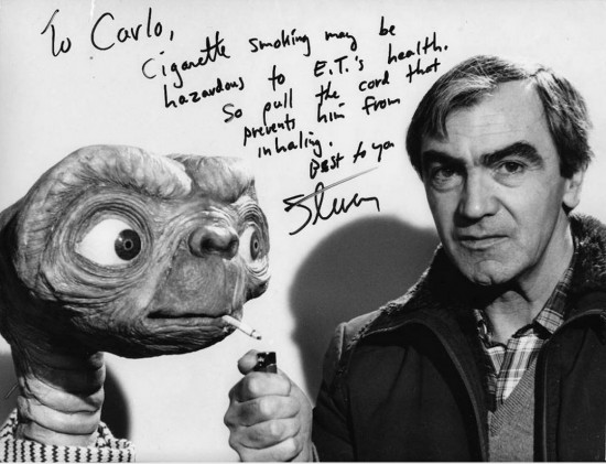 Spielberg's signed photo for E.T. designer Carlo Rambaldi.