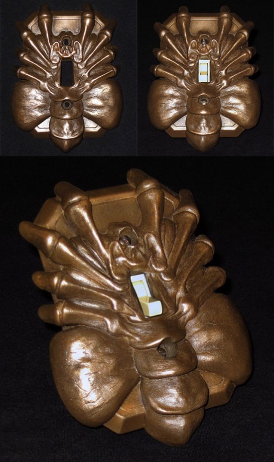 Bronze Alien Facehugger Light Switch Covers