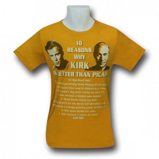 Star Trek Kirk is Better Than Picard T-Shirt