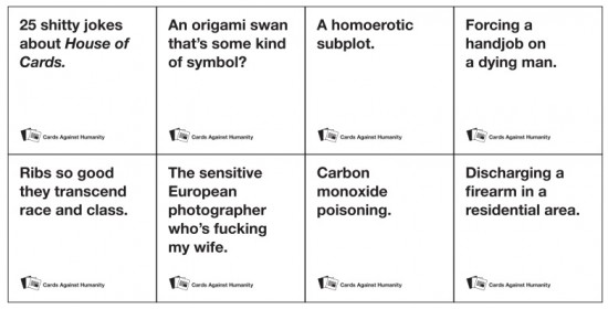 Cards Against Humanity released a House of Cards-themed pack