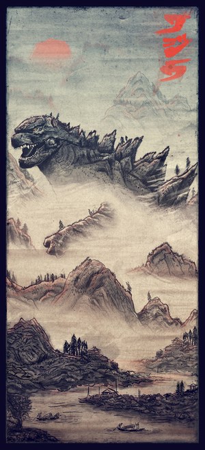 Godzilla poster print