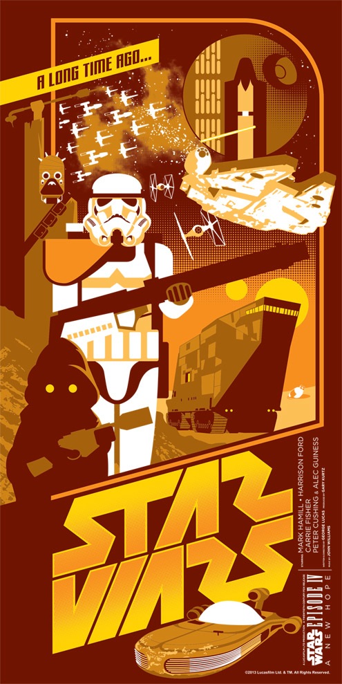 A New Hope silk screen print by Mark Daniels