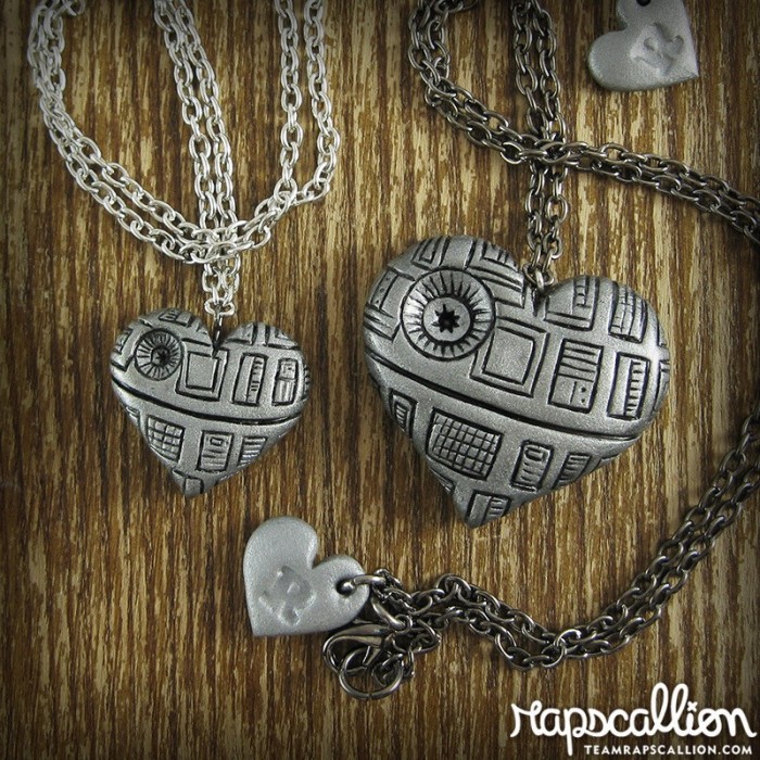 Death Star heart necklace