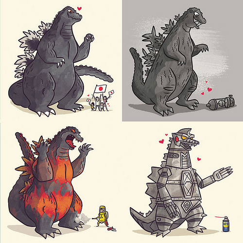 "A Kaiju Romance" Print Series from Christopher Lee