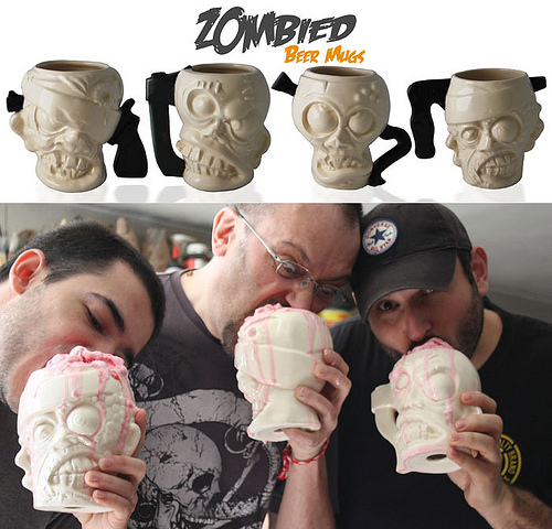 Zombie Head Ice Cream Cups and Beer Mugs on Kickstarter