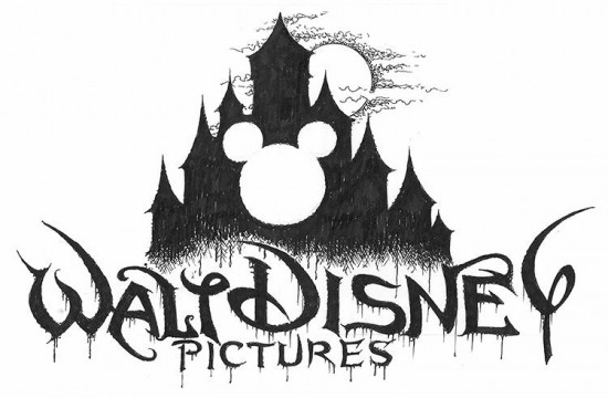 Disney-Logo, black-metal'd