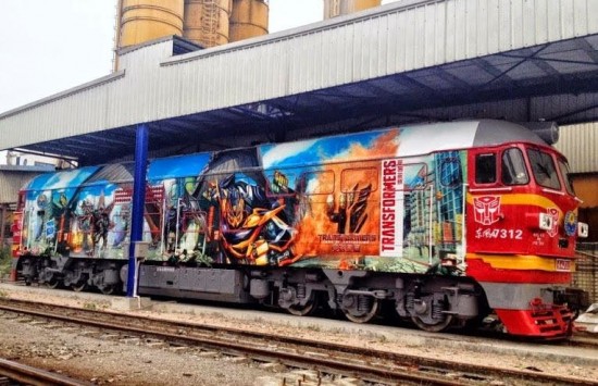 Train Painted in Transformers 4 Motif