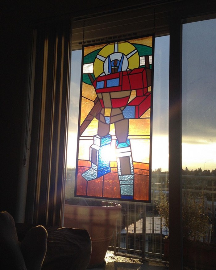 'Saint Optimus Of Prime' 122-Piece Stained Glass Window