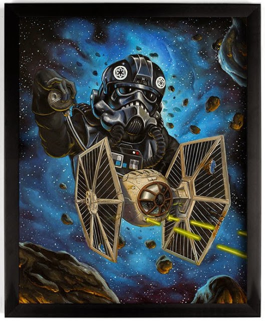 "Chasing the Falcon" - Star Wars inspired print by Johnny Crap