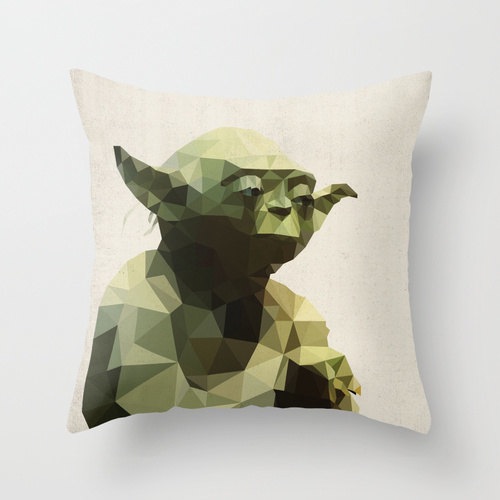 Polygon-art Star Wars character cushion-covers