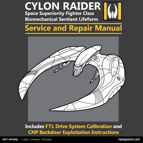 Battlestar Galactica-inspired design "Cylon Raider Service and Repair Manual"