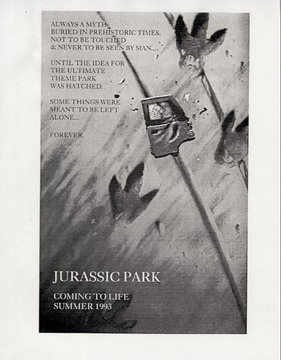 Unused Jurassic Park Posters Designed By John Alvin