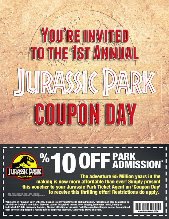 Jurassic Park coupon day
