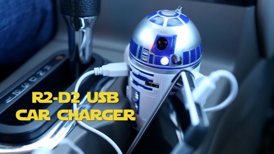 R2D2 USB Car Charger That Whistles & Beeps in Your Cup Holder 
