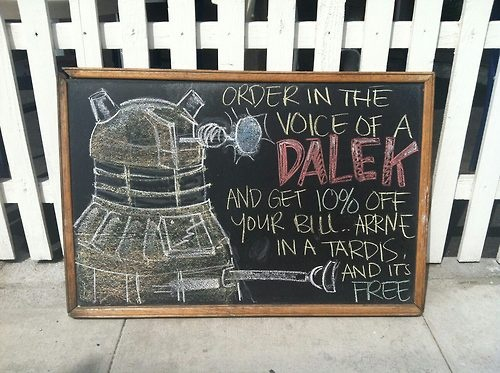 Coffee Shop Offers a Dalek Discount