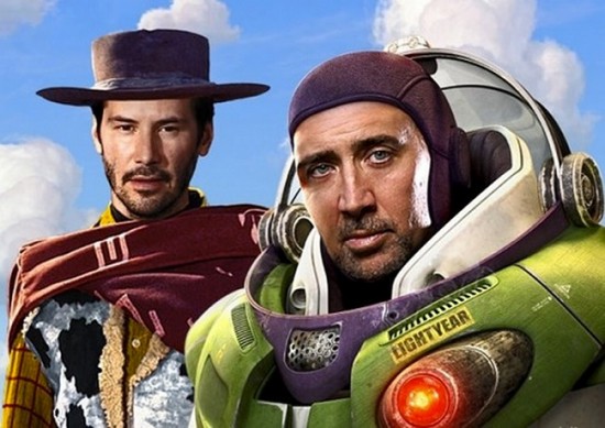 Nic Cage And Keanu Reeves In 'Toy Story'