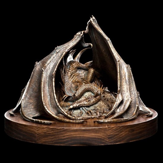 The Hobbit Smaug the Golden Bronze Statue