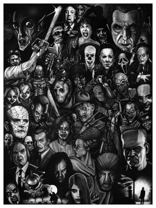 Hollywood Horror Icons Poster Timed Edition