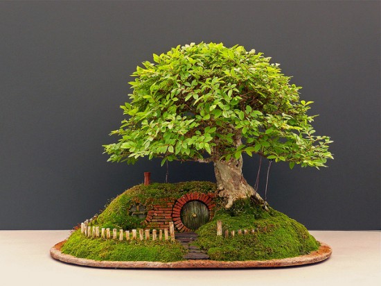 Bilbo Baggins' Home from 'Lord of the Rings' Recreated With a Bonsai