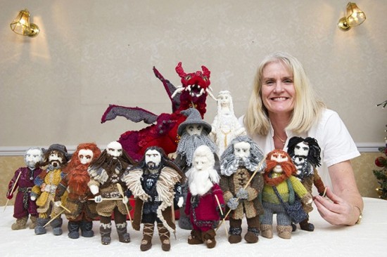 Hobbit knitted characters by Denise Salway 