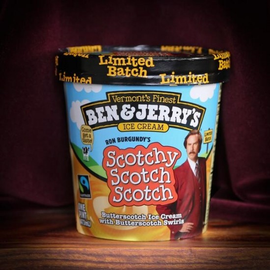 Ron Burgundy, Scotchy Scotch Scotch! Ben and Jerry's Ice Cream