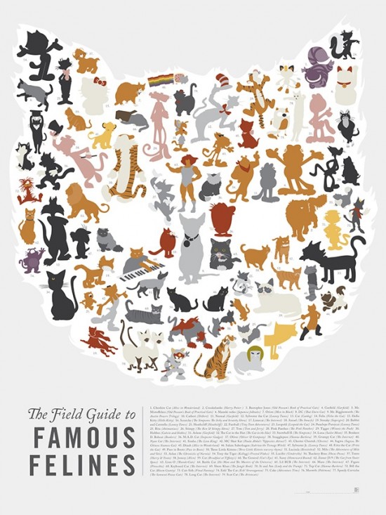 The Field Guide to Famous Felines by Pop Chart Lab