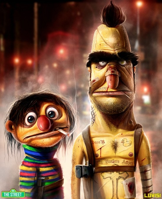 My Brother's Keeper, Sesame Street's Bert & Ernie as Dirty Thugs by Dan LuVisi