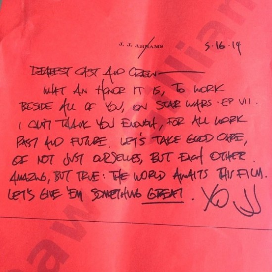 jj abrams star wars note