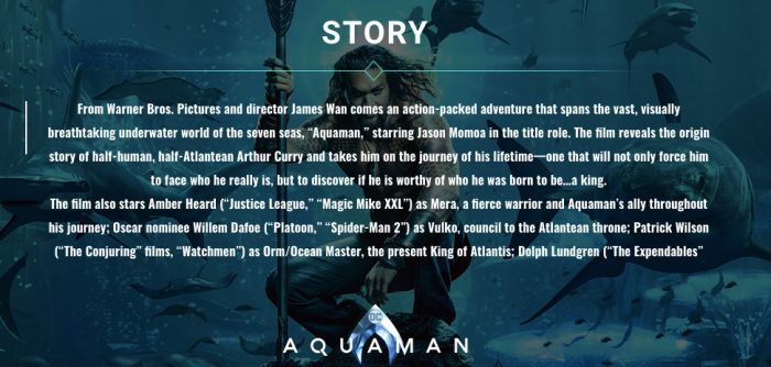 Aquaman Story Website