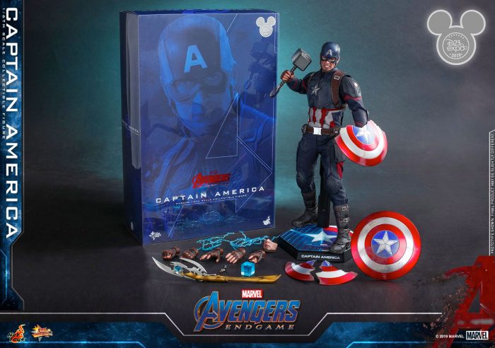 Avengers Endgame - Captain America Hot Toys Figure with Mjolnir