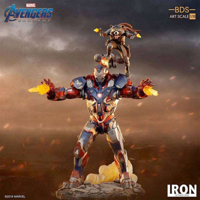 Iron Patriot and Rocket Raccoon - Avengers Endgame Statue