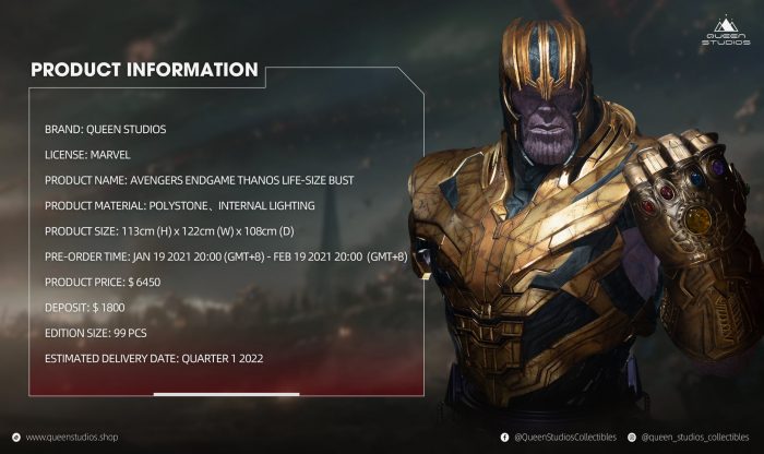Avengers: Endgame - Life-Size Thanos Bust