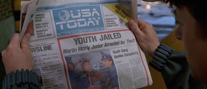 back to the future newspaper